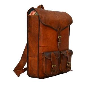 Dark Brown Leather Backpack Bags