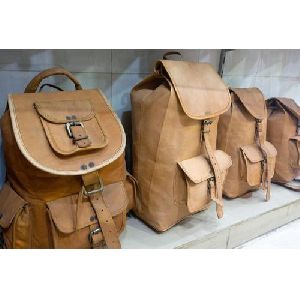 Light Brown Leather Backpack Bags