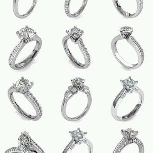 Silver Couple CZ Solitaire Rings
