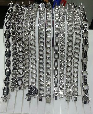 Silver Gents Oxidised Bracelets
