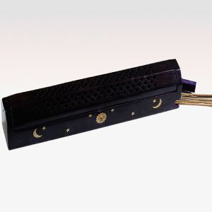 498Black Wood Incense Box