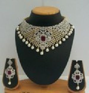 Cubic Zirconia American Diamond Necklace - 06