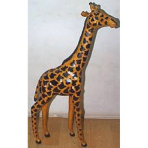 3035 Leather Animal Giraffe statue