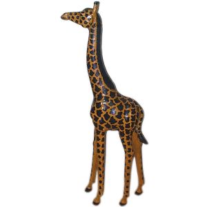 3036 Leather Animal Giraffe statue