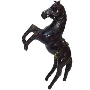 3051 Leather Animal Horse Jumping Statues