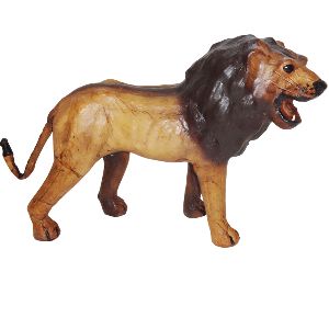 3095 Leather Animal Lion statue