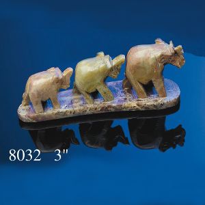 Soap Stone 3 Lucky Elephant Bridge - 8032