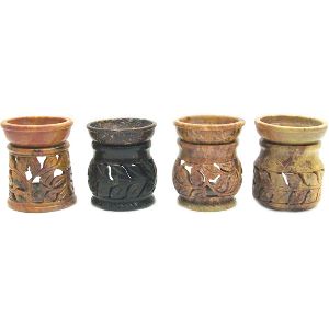 Soap Stone Aroma Lamp Set Of 4 - A673