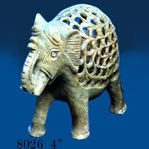 Soap Stone Elephant With Baby Inside - 8026
