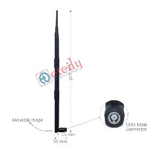 GSM 9dBi Rubber-Duck Antenna with SMA Male Movable