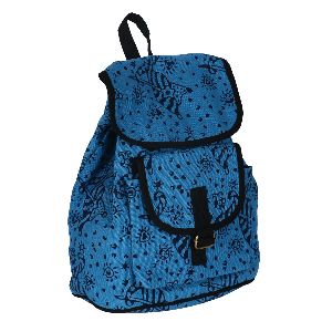 Blue Canvas Backpack Bag