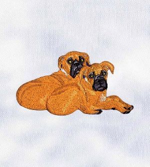 TWIN GRUMPY DOGS EMBROIDERY DESIGN
