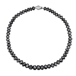 Black Polished Diamond Beads