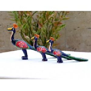 3 Peacock set in Multi color