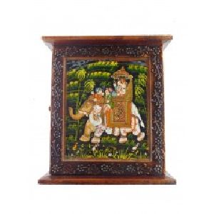 Handmade Decorative Wooden Wall Mounted Key Cabinet