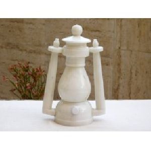 Lantern made of Glossy White Marble