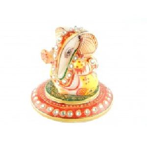 Marble Ganesha with square base