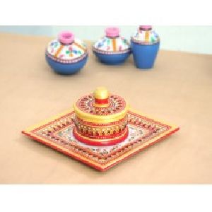 Dibbi Red Color Marble Tray