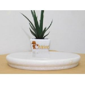 Round White Marble Rolling Board,