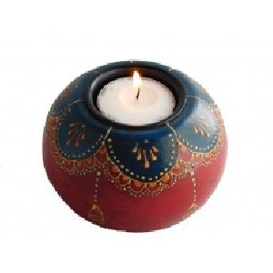 Wooden Round Candle Stand
