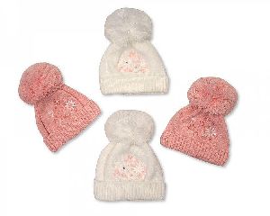 Baby Girl Pom-Pom Hats