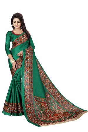 Green Kalamkari Silk Sarees