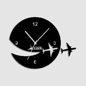 Laser Cut Airplane Designer Wall Clock
