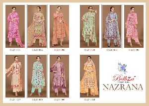 belliza nazrana vol4 premium cotton lawn printed suits