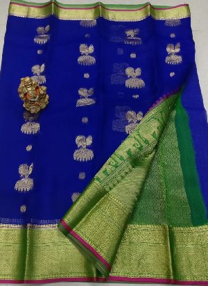 Kanchi organza sarees with brocade blouse