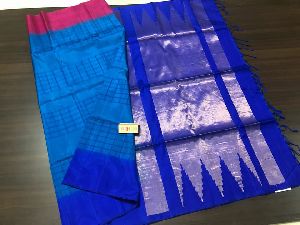 pure 3d gadwal silk sarees with rich pallu and contrast blouse