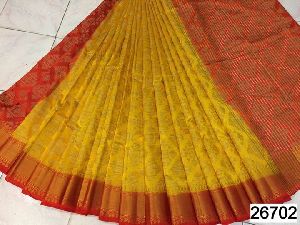 pure tussar silk sarees with contrast pallu