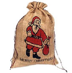 Jute Christmas pouch