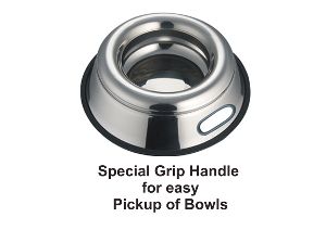 Accented Non Tip Anti Skid Bowl with 100 % Silicon Bonded Ring.