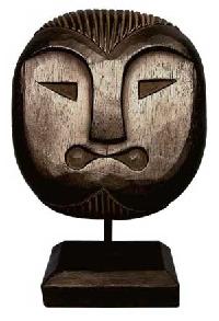 Wooden Mask Pedestal