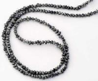 Natural Blackish Silver Color Rough Diamond Beads