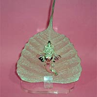 Silver Plated Pepal Leaf Ganesh