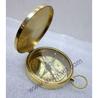 Antique Brass Flat Compass