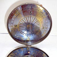 Antique Brass Navigation Sundial Compass