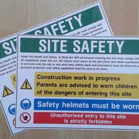 Construction health and safety signs