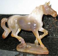 Horse Carving Natural Agate