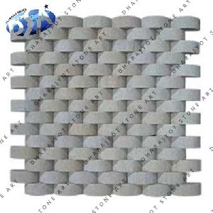 ROUNDED TILES OF NATURAL STONES MOSAIC
