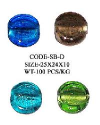 Silver Foil Glass Beads - SB-D