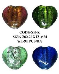 Silver Foil Glass Beads - SB-K