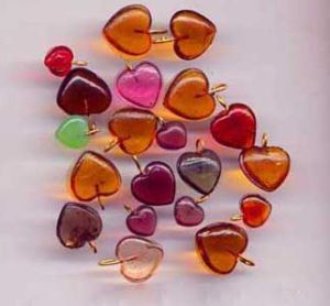 Plain Heart Shaped Glass Beads