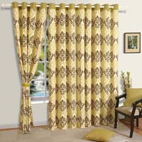 Dark Printed Room Curtain