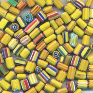 Yellow Colored Glass Beads