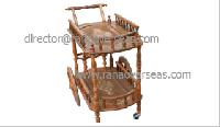 Wooden Carved Serving Trolley