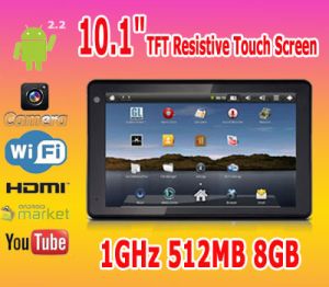 New Hot 10.1inch Tablet PC Mid Android2.2 Infotmicx210 1ghz 512mb 8gb 1080p HDMI Built-in GPS Camera