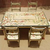 Painted Wooden Dinning Table Set