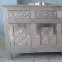 White Metal Embossed Chest Drawer